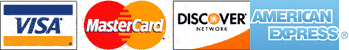 We Accept Visa, Master Card, and Discover